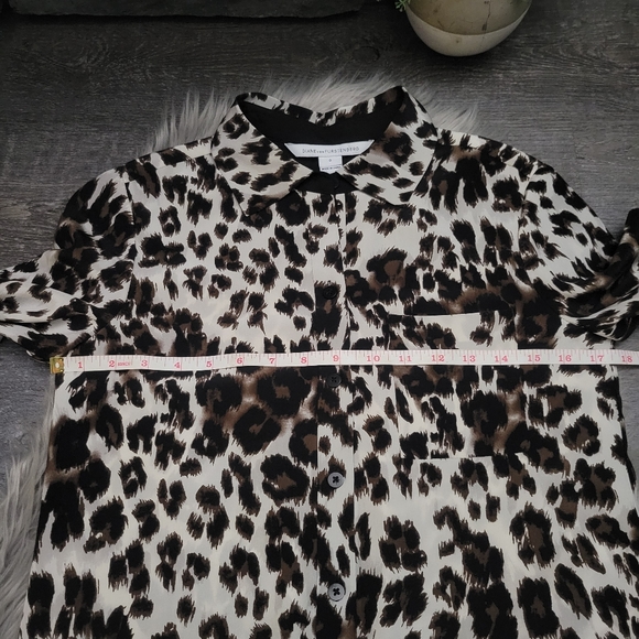 Diane Von Furstenberg DVF Prita Silk Animal Print Long Sleeve Shirtdress Size 0 - Picture 4 of 13